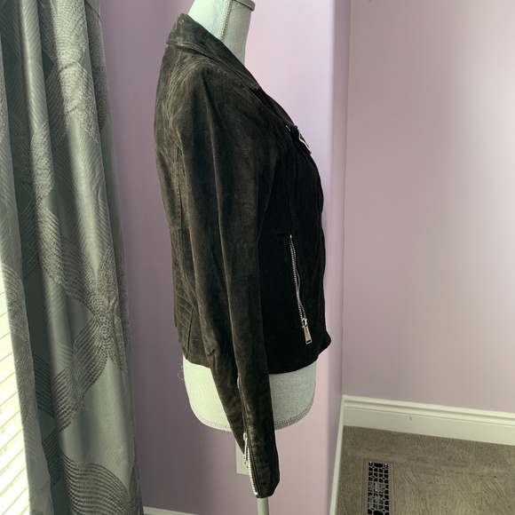 BCBGeneration Suede Leather Moto Jacket - Picture 4 of 16